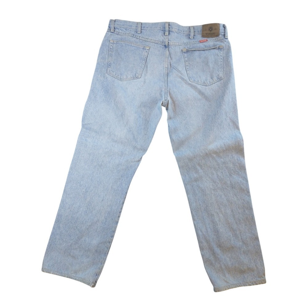 Wrangler Five Star Premium Denim Mens 40x30 Light Wash Straight Leg Jean G9651SL